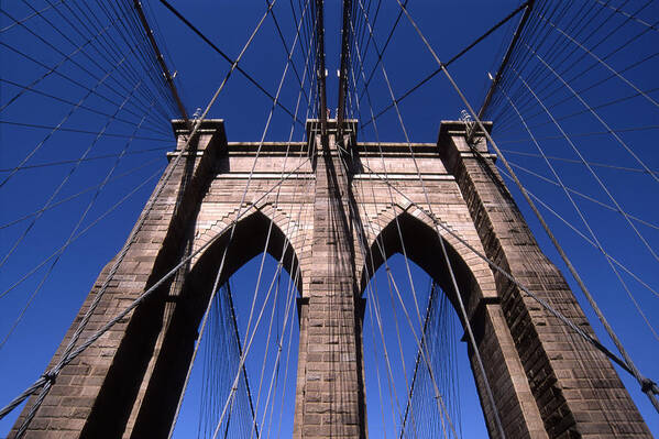Landscape Brooklyn Bridge New York City Art Print featuring the photograph Cnrg0409 by Henry Butz