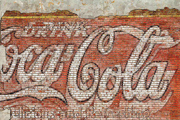 Steven Bateson Art Print featuring the photograph Coca Cola Vintage Mural by Steven Bateson