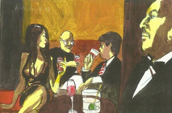 Love Art Print featuring the painting Cocktails for Three by Harry Weisburd