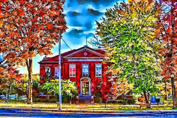 Harrison Art Print featuring the photograph Colorful Harrison Courthouse by Kathy Tarochione