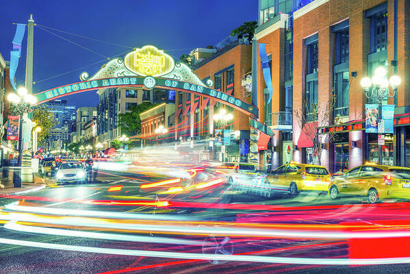 San Diego Art Print featuring the photograph Colors Of The Gaslamp Quarter by Joseph S Giacalone