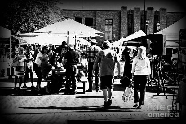 Photography Art Print featuring the photograph Community at the Farmers Market by Frank J Casella