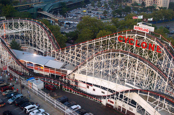 Coney Art Print featuring the photograph Coney Island Cyclone by James Kirkikis