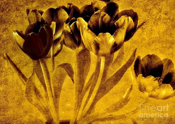 Photo Art Print featuring the painting Contemporary Tulips by Marsha Heiken