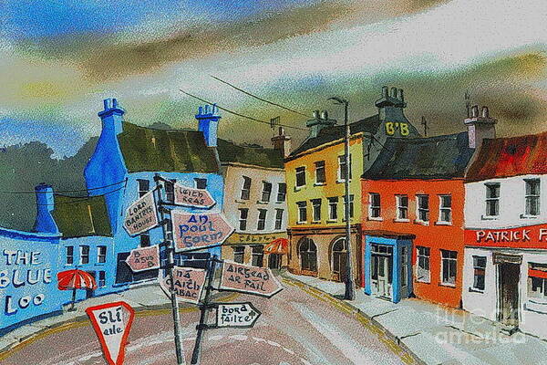 Val Byrne Art Print featuring the painting CORK... Glengarriff signposts by Val Byrne