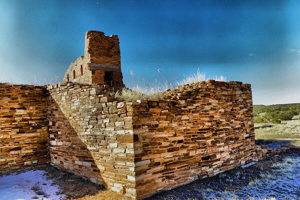 Old Art Print featuring the photograph Corner of the Gran Quivira Ruins by Jeff Swan