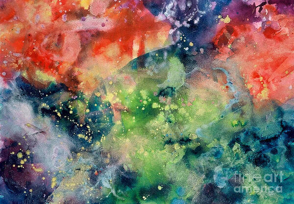 Abstract Art Print featuring the painting Cosmic Clouds by Lucy Arnold
