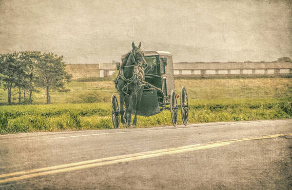 Art Print featuring the photograph Country Amish Ride by Dyle Warren