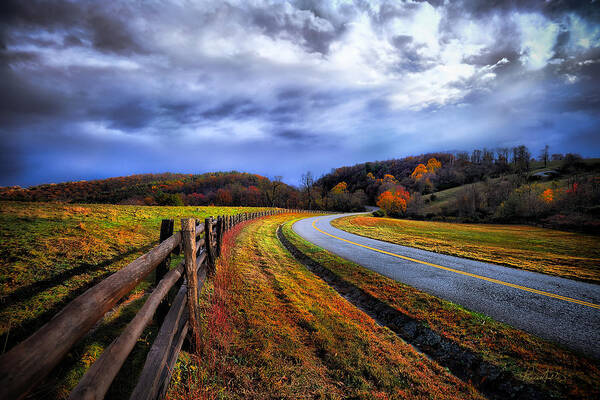 Blue Art Print featuring the photograph Country Road by Renee Sullivan