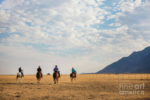 Cowboys Art Print featuring the photograph Cowboys on the Open Range by Diane Diederich