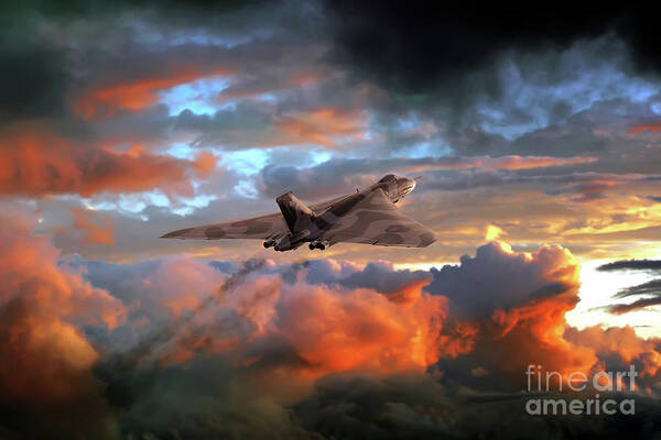 Avro Vulcan Bomber Art Print featuring the digital art Crimson Vulcan by Airpower Art