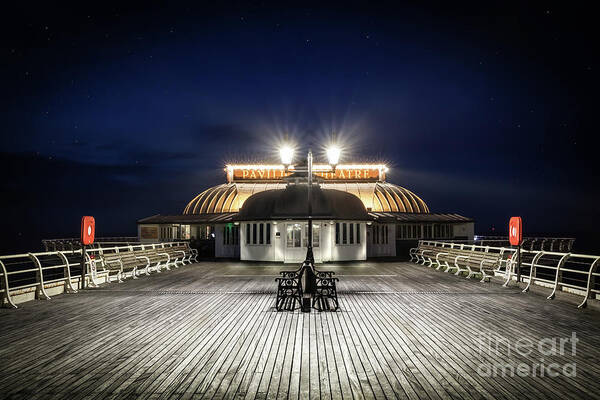 Pier Art Print featuring the photograph Cromer pier pavilion at night by Simon Bratt