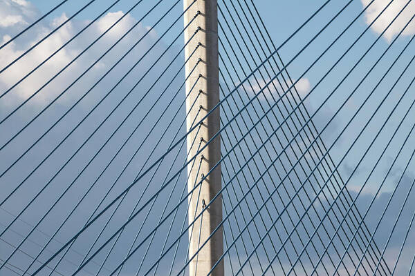 Bridge Cables Art Print featuring the photograph Crossing Blue - by Julie Weber