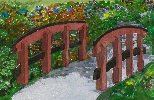 Bridge Art Print featuring the painting Crossing Over by Lynn Babineau