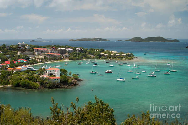 Virgin Islands Art Print featuring the photograph Cruz Bay on St John - US Virgin Island by Anthony Totah