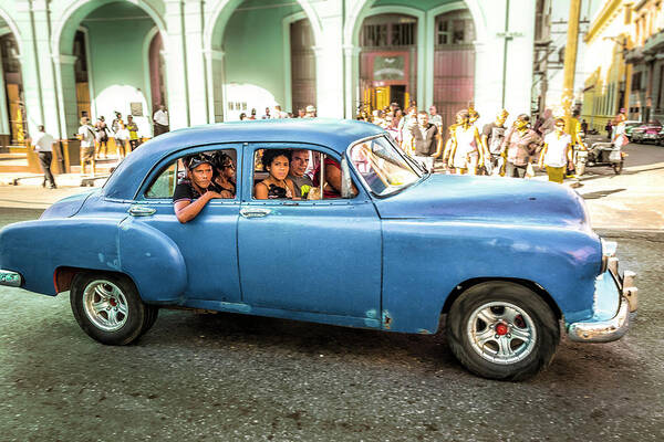 Architectural Photographer Art Print featuring the photograph Cuban Taxi by Lou Novick