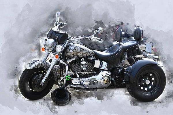Harley Davidson Art Print featuring the photograph Customized Harley Davidson by Anthony Murphy