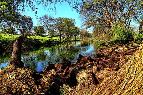 Cypress Bend Art Print featuring the photograph Cypress Bend Park Painted by Judy Vincent