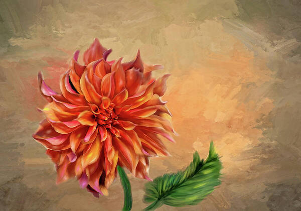 Dahlia Art Print featuring the photograph Dahlia in the fall by Mary Timman