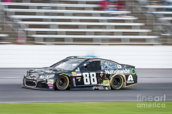 Dale Art Print featuring the photograph Dale Earnhardt Jr running hard at Texas Motor Speedway by Paul Quinn