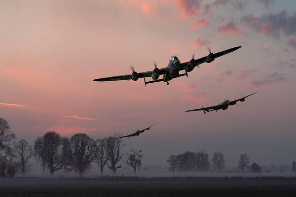 617 Squadron Art Print featuring the photograph Dambusters departing by Gary Eason