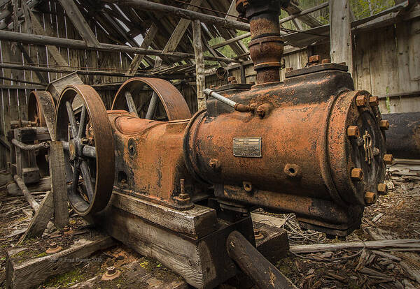 Old Iron Art Print featuring the photograph Dan Creek Compressor by Fred Denner