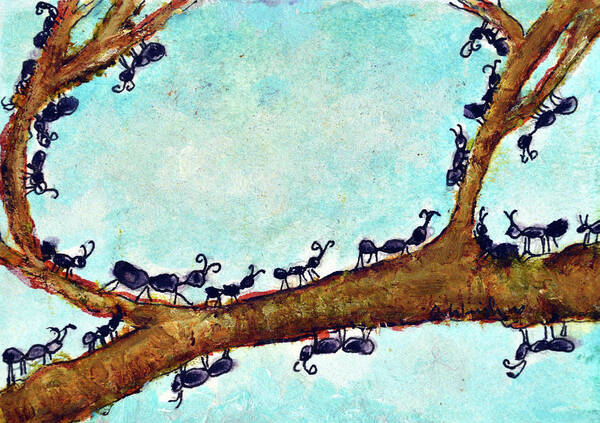 Ants Art Print featuring the painting Dancing and creating with the Ants by Ashleigh Dyan Bayer