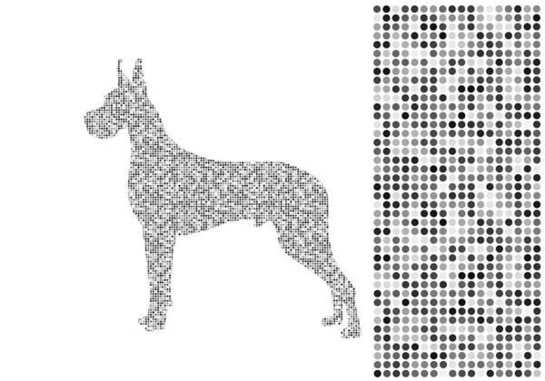 Dots Art Print featuring the digital art Dane Dots Black and White by Brian Kirchner