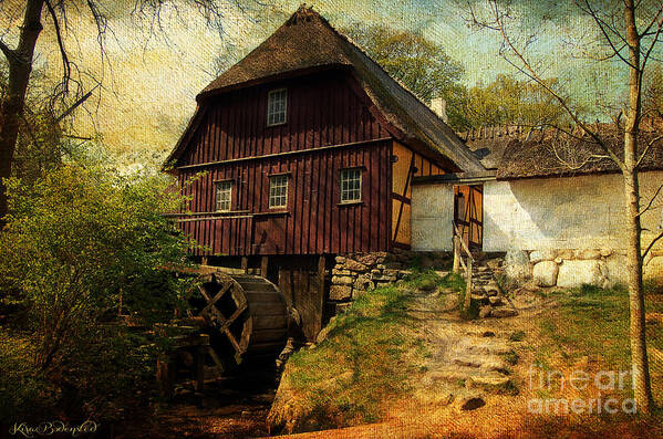 Watermill Art Print featuring the photograph Danish Watermill anno 1600 by Kira Bodensted