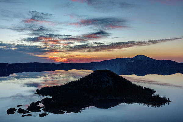 Crater Lake Art Print featuring the photograph Dawn inside the Crater by Pierre Leclerc Photography