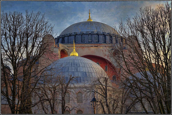 Hagia Sophia Art Print featuring the photograph Dawn over Hagia Sophia by Joan Carroll