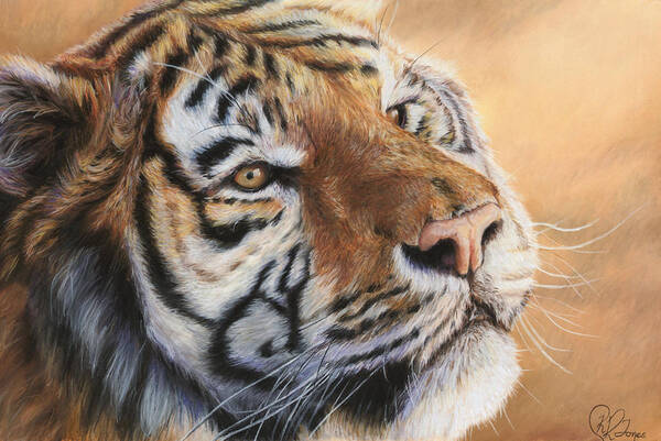 Tiger Art Print featuring the pastel Deep Thoughts by Kirsty Rebecca