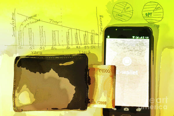 Wallet Art Print featuring the photograph Digitalization by Kiran Joshi