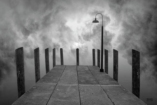 Dock Art Print featuring the photograph Dock and Clouds by David Gordon
