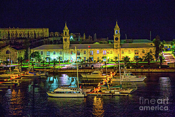 Bermuda Docks Night Fotos Art Print featuring the photograph Dock at Night by Rick Bragan