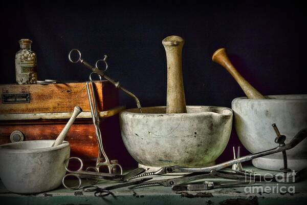 Paul Ward Art Print featuring the photograph Doctor All those Medical Instruments by Paul Ward