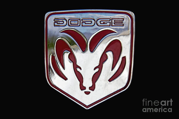 Dodge. Ram Art Print featuring the photograph Dodge Ram Emblem 11 by Nick Gray