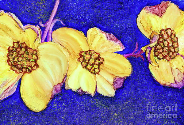 Dogwood Blossoms Art Print featuring the painting Dogwood Blossoms 3 by Eunice Warfel