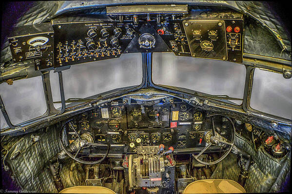 Douglas C-47 Skytrain Cockpit Art Print featuring the photograph Douglas C-47 Skytrain Cockpit by Tommy Anderson