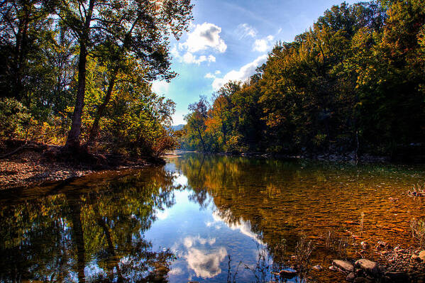 Ozark Campground Art Print featuring the photograph Downriver at Ozark Campground by Michael Dougherty
