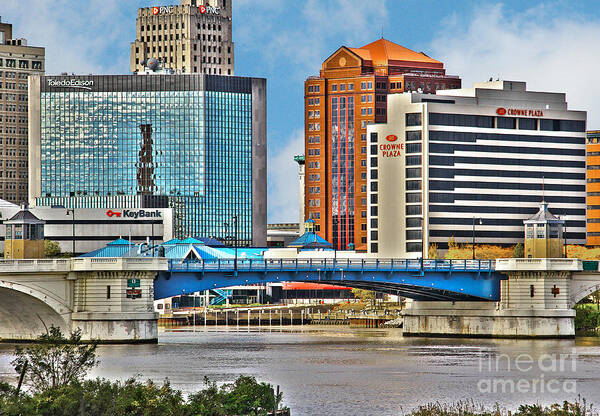 Toledo Ohio Art Print featuring the photograph Downtown Toledo Riverfront by Jack Schultz