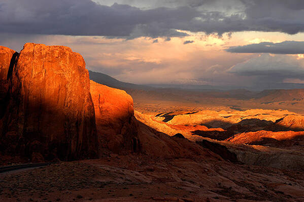 Dramatic Art Print featuring the photograph Dramatic Desert Sunset by Ted Keller