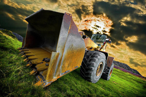 Wheel Loader Art Print featuring the photograph Dramatic Loader by Meirion Matthias
