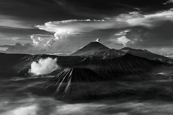 Landscape Art Print featuring the photograph Dramatic view of Mount Bromo by Pradeep Raja Prints