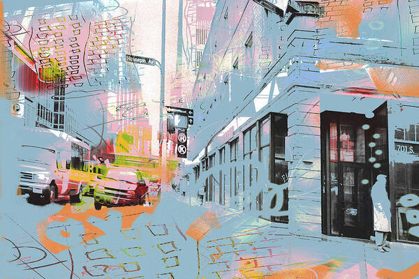 Minneapolis Graffiti Art Print featuring the photograph Drawing on Hennepin Ave. by Susan Stone