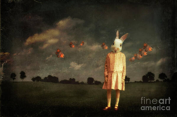 Rabbit Art Print featuring the digital art Dream by Martine Roch