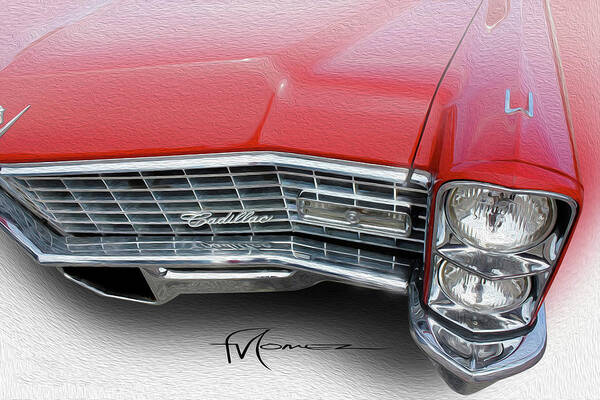 Classic Automobiles Art Print featuring the photograph Redhead Cadillac by Felipe Gomez