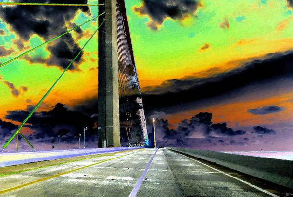 Art Art Print featuring the painting Dreaming over the Skyway by David Lee Thompson