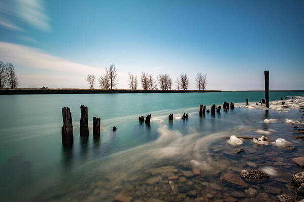 Lake Erie Art Print featuring the photograph Drifting Ice by Dave Niedbala
