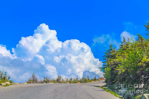 Mountains Art Print featuring the photograph Driving into the clouds by Claudia M Photography